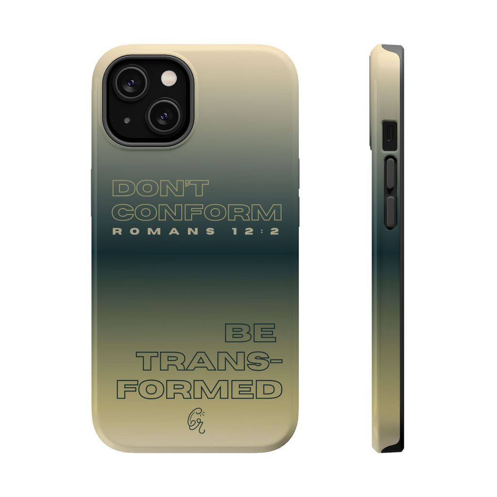Romans 12:2 Christian Magsafe iPhone Case | Impact-Resistant Phone Case