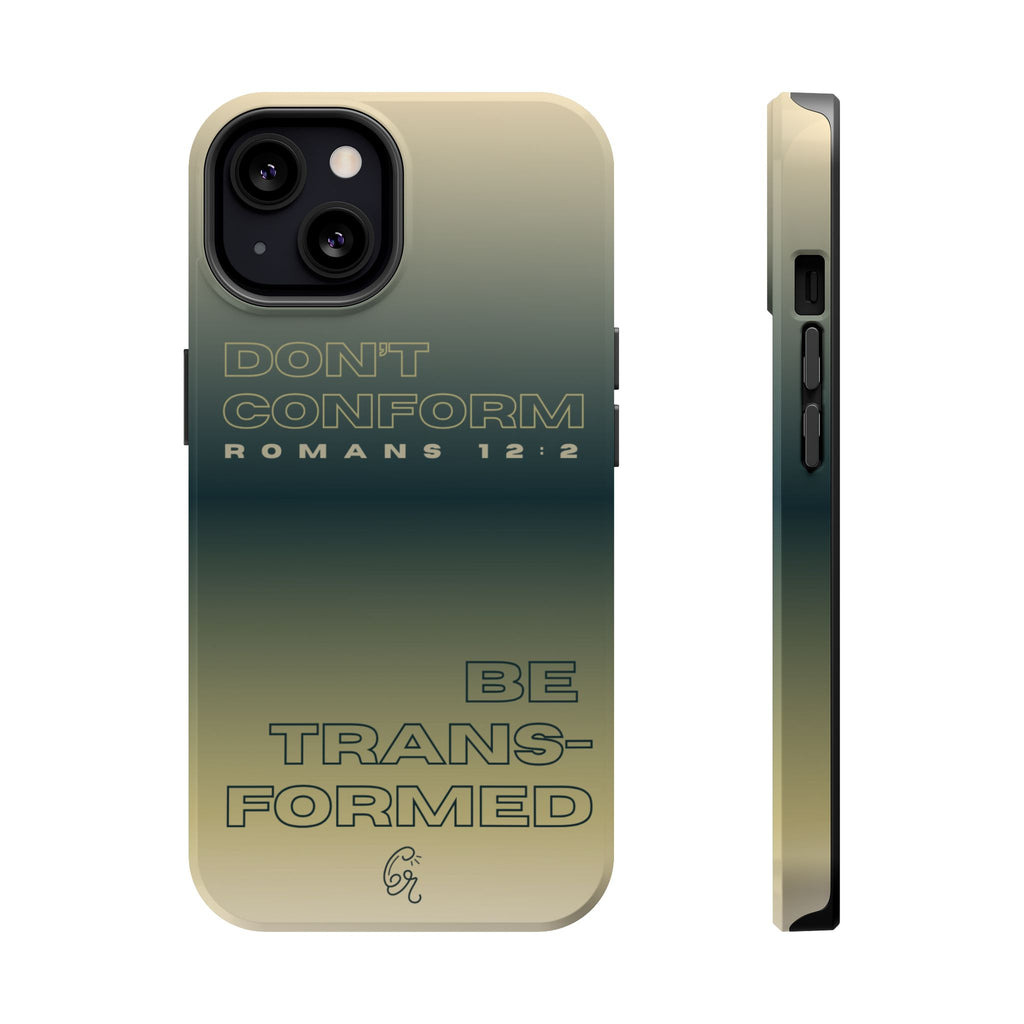 Romans 12:2 Christian Magsafe iPhone Case | Impact-Resistant Phone Case