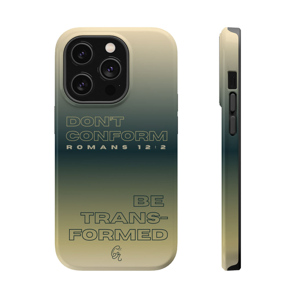 Romans 12:2 Christian Magsafe iPhone Case | Impact-Resistant Phone Case