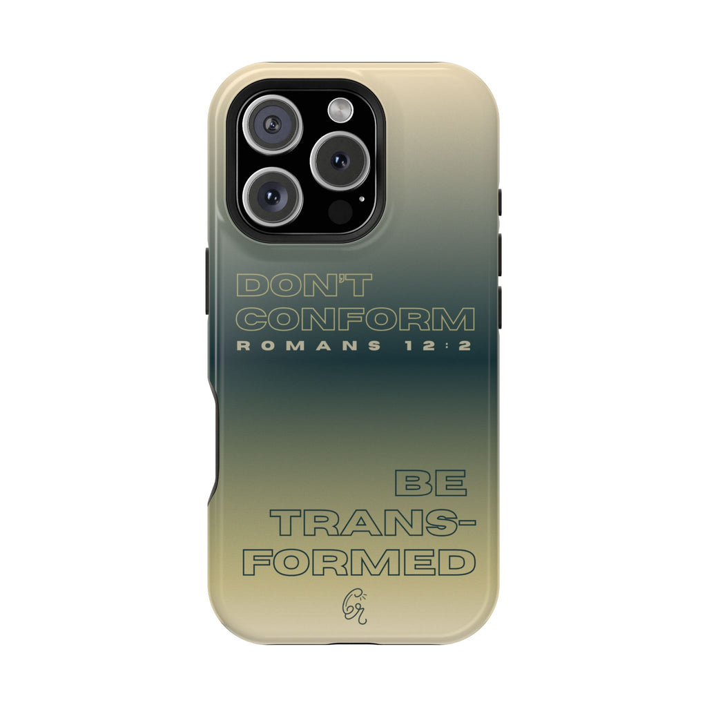Romans 12:2 Christian Magsafe iPhone Case | Impact-Resistant Phone Case