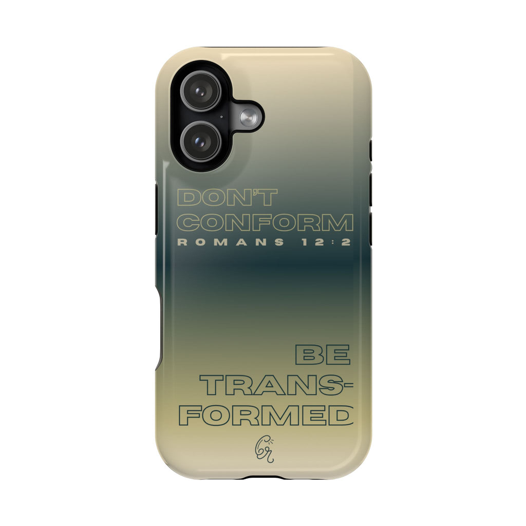 Romans 12:2 Christian Magsafe iPhone Case | Impact-Resistant Phone Case