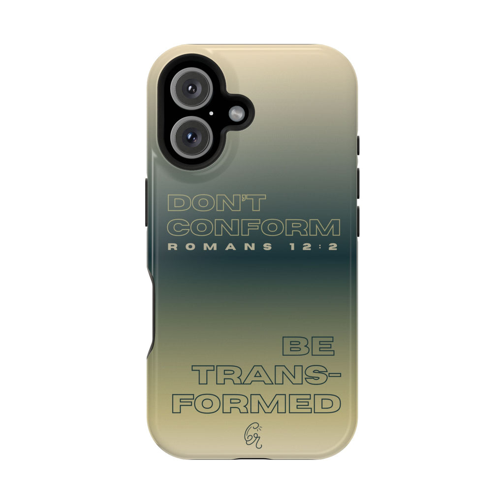 Romans 12:2 Christian Magsafe iPhone Case | Impact-Resistant Phone Case