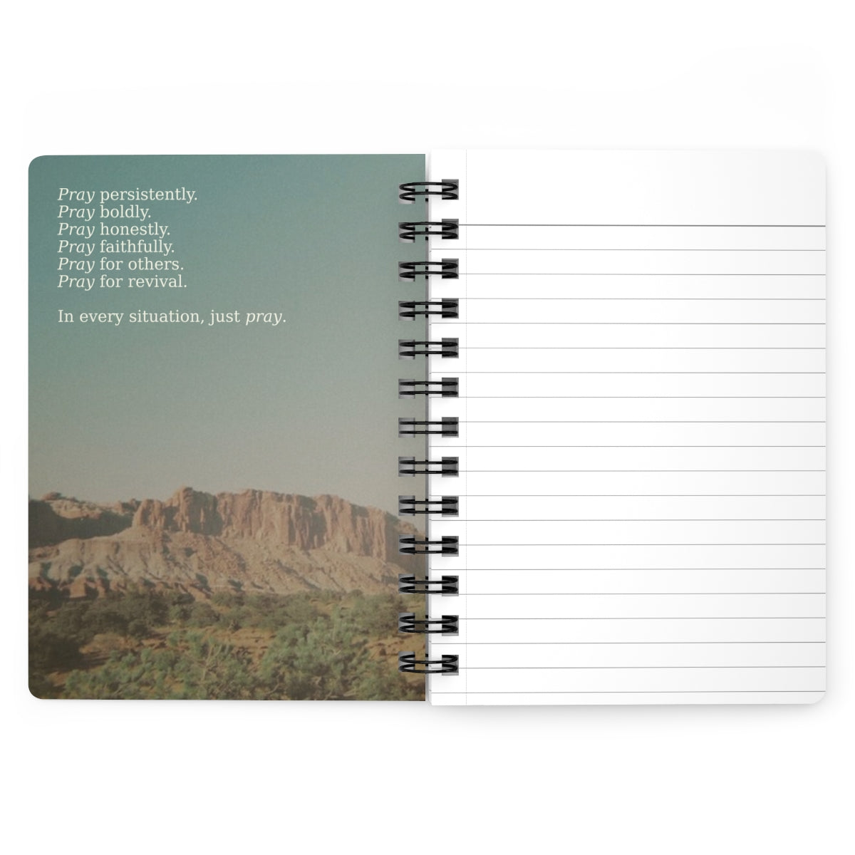 Prayer Works Spiral Journal — Christian Cross Notebook for Faith, Prayer, and Church Notes